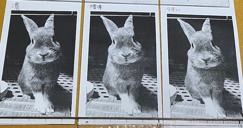 サーマルプリンターの印刷サンプル